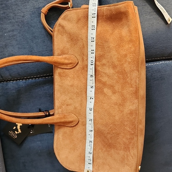 Claudia Firenze Tan Italian Suede  Handbag/crossbody/shoulder Bag - Picture 10 of 13